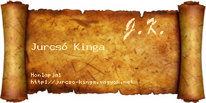 Jurcsó Kinga névjegykártya